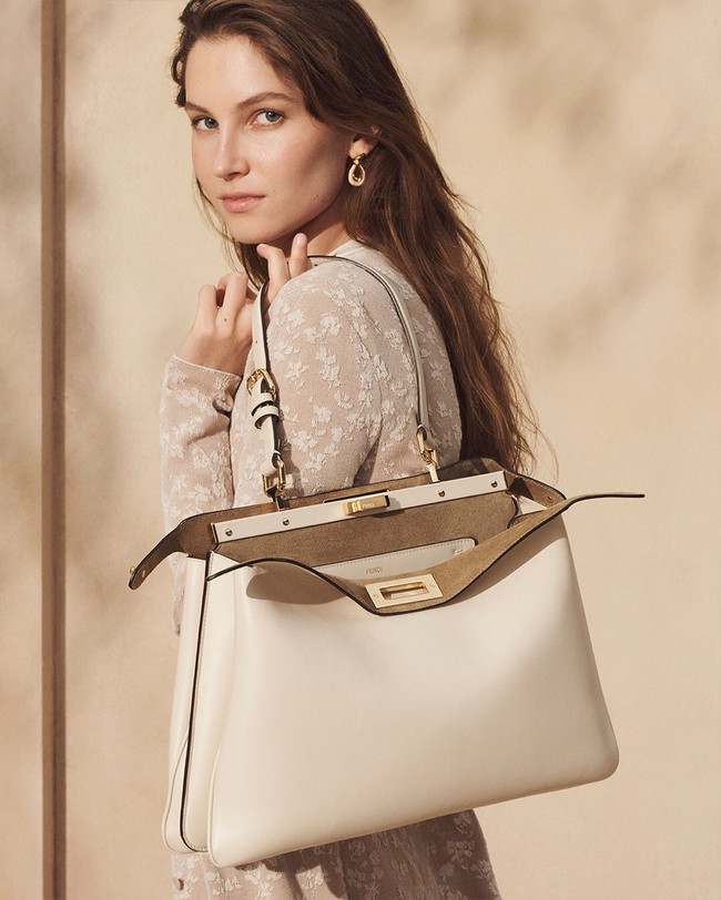 FENDI Way Medium Cowhide Bag 8BN367 white