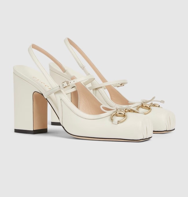 Gucci Womens slingback pump with Horsebit Heel 9.5CM 66924-6