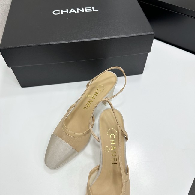 Chanel Slingbacks Mesh & Grosgrain Heel Height 65mm G31318-3