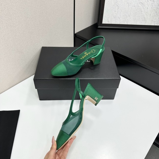 Chanel Slingbacks Mesh & Grosgrain Heel Height 65mm G31318-5