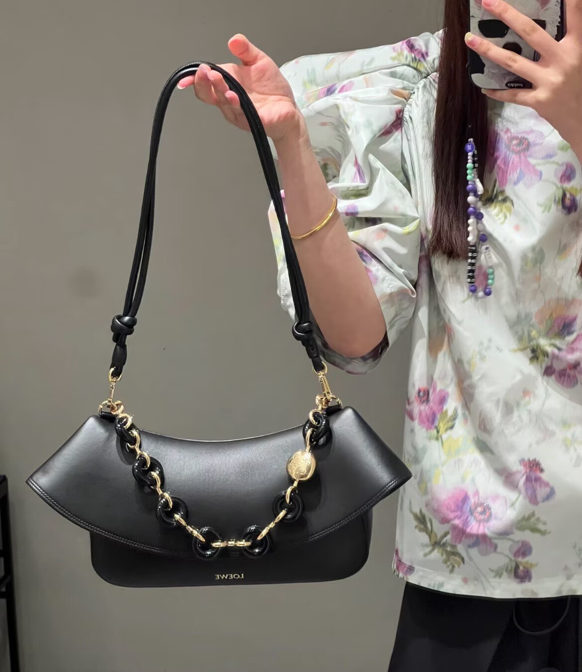 Loewe Ola Original Leather Fashion Handbag L53012 Black