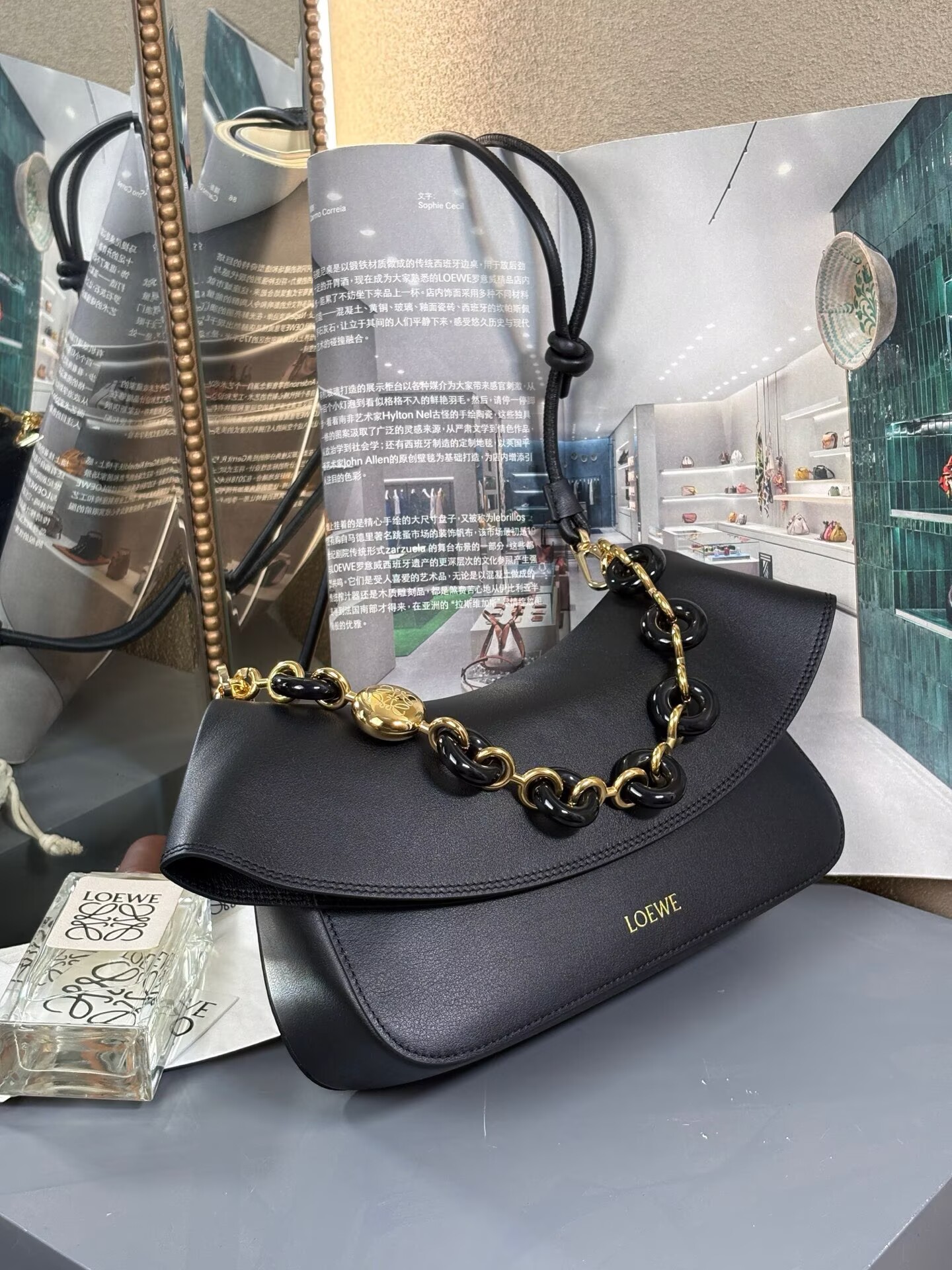 Loewe Ola Original Leather Fashion Handbag L53012 Black