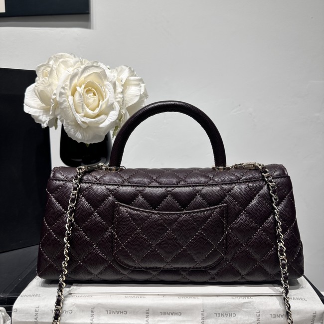 Chanel Maxi Flap Bag With Top Handle AS6091 dark brown