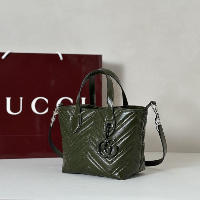 Gucci GG Marmont small tote bag 855391 dark green