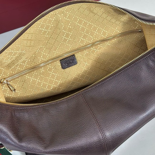 Gucci Brera medium crossbody bag 866938 dark brown leather