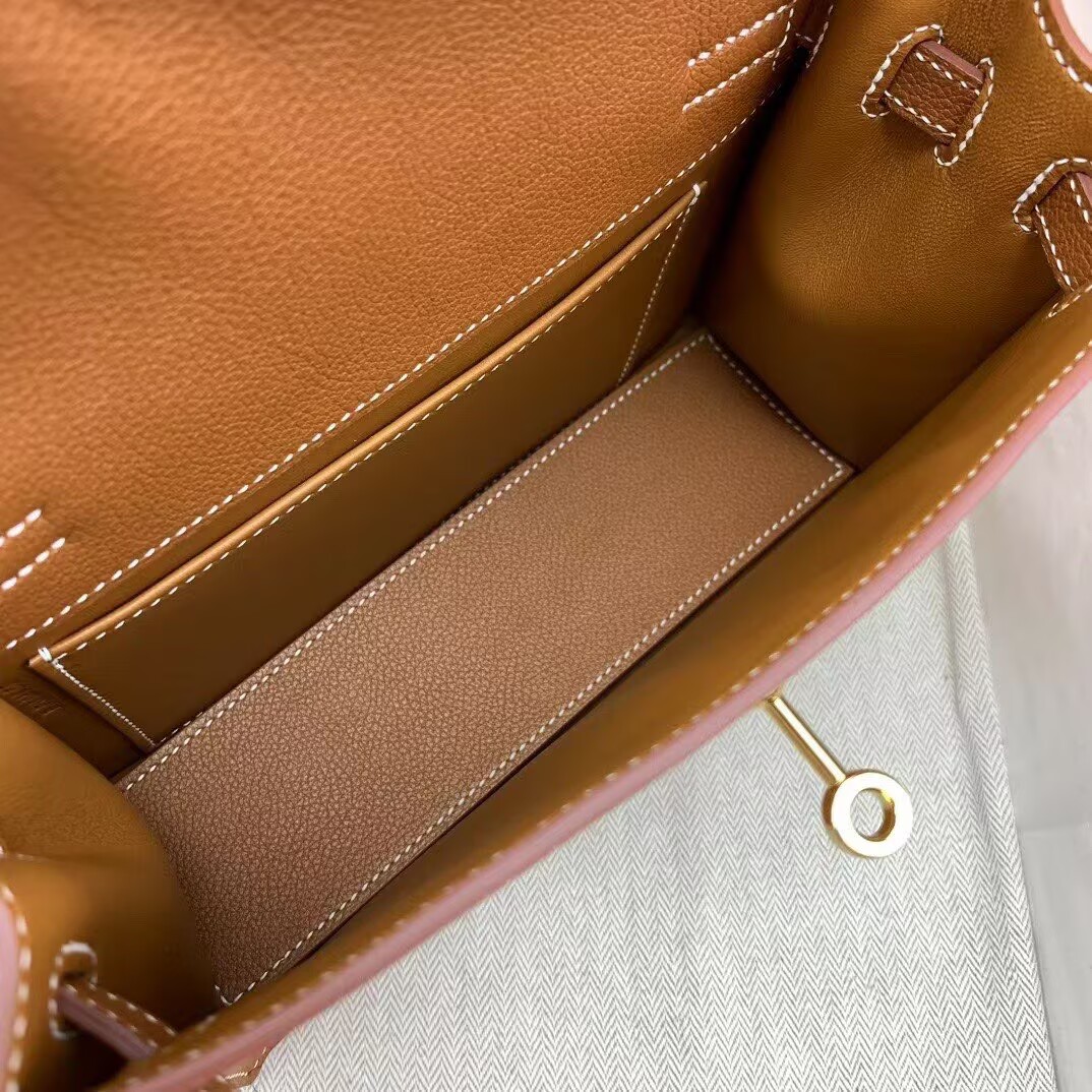 Hermes Kelly Danse Original Evercolor Leather 22CM KL22 Brown Gold-Tone