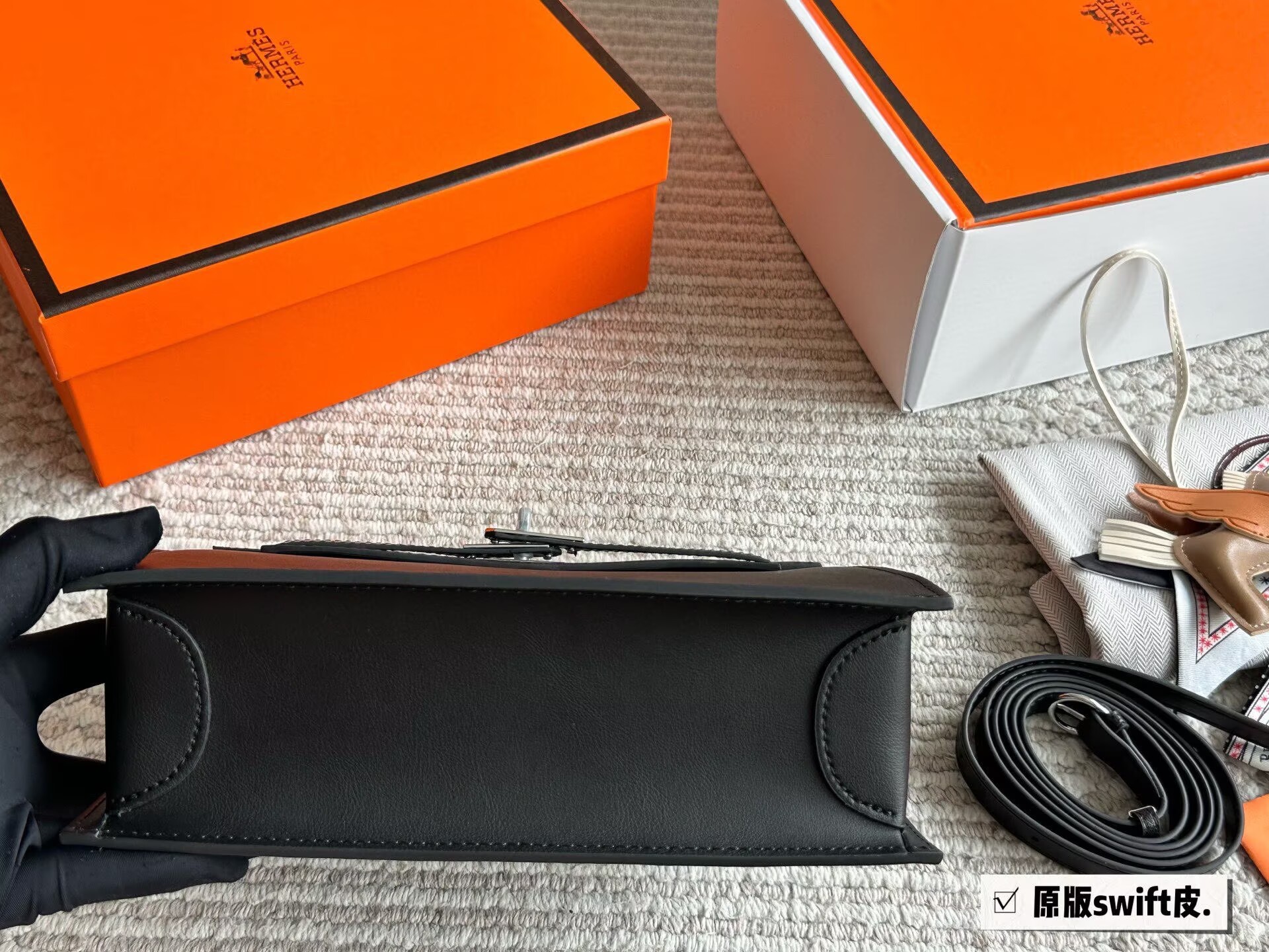 Hermes Kelly Danse Original Swift Leather 22CM KL22 Black