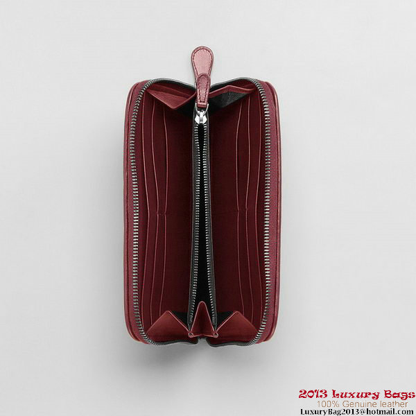 Bottega Veneta 114076 V4651 6100 Intrecciato VN Zip Around Wallet Garnet Bottega Veneta 114076 V4651 6100 Intrecciato VN Zip Around Wallet Garnet