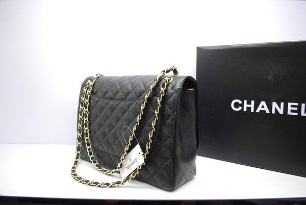 Chanel Maxi Double Flaps Bag A36098 Black Original Caviar Leather Gold Chanel Maxi Double Flaps Bag A36098 Black Original Caviar Leather Gold