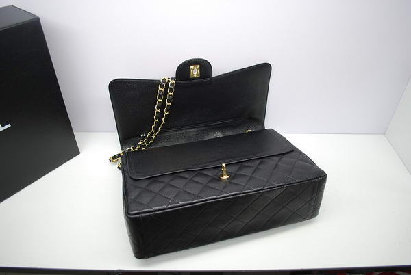 Chanel Maxi Double Flaps Bag A36098 Black Original Caviar Leather Gold Chanel Maxi Double Flaps Bag A36098 Black Original Caviar Leather Gold
