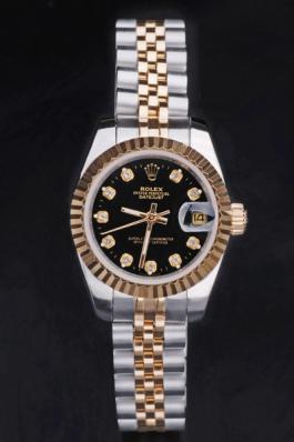 Rolex Datejust Golden&Black 25mm Women Watch-RD3832 Rolex Datejust Golden&Black 25mm Women Watch-RD3832