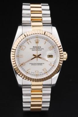 Rolex Datejust Golden&White Stainless Steel Watch-RD2407 Rolex Datejust Golden&White Stainless Steel Watch-RD2407