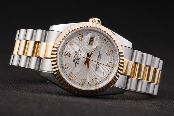 Rolex Datejust Golden&White Stainless Steel Watch-RD2407 Rolex Datejust Golden&White Stainless Steel Watch-RD2407