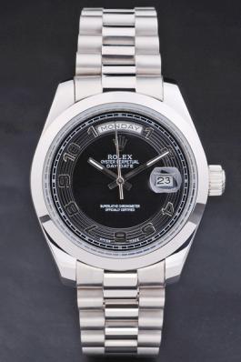 Rolex Day-Date Silver&Black Stainless Steel Watch-RD2905 Rolex Day-Date Silver&Black Stainless Steel Watch-RD2905